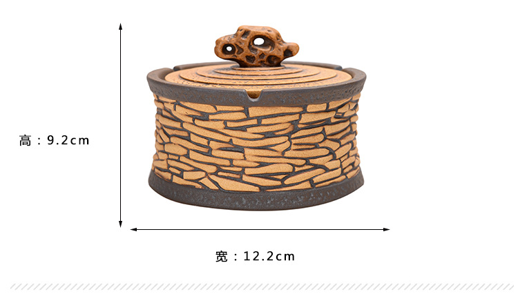 Restoring ancient ways is the tea taking ashtray with cover the fly creative living room home office stone grain ceramic ashtray