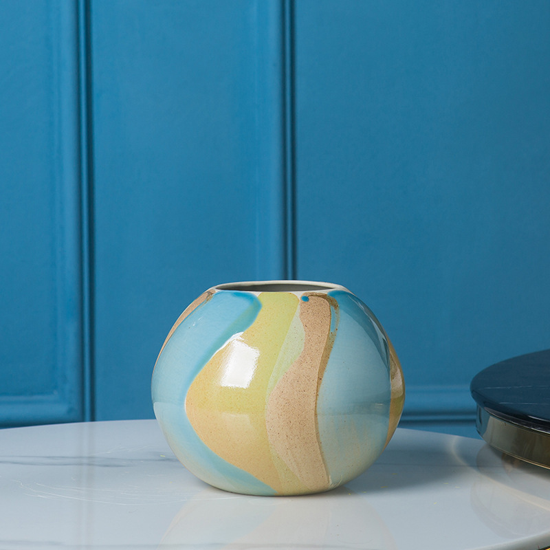 Jingdezhen ceramic vases, flower implement office of new Chinese style household decorative furnishing articles desktop soft outfit craft jewelry flower receptacle