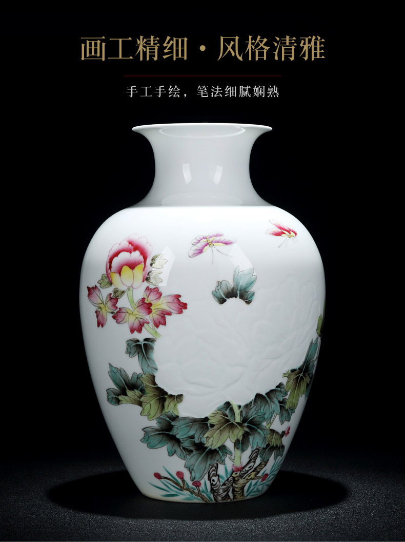 Jingdezhen vase hand - made and exquisite porcelain blooming flowers and exquisite porcelain vase