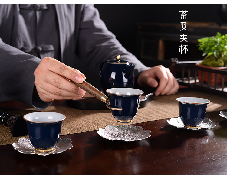 Tea accessories wenge Tea six gentleman coarse pottery Tea tin, ebony 6 gentleman ceramic kung fu Tea set