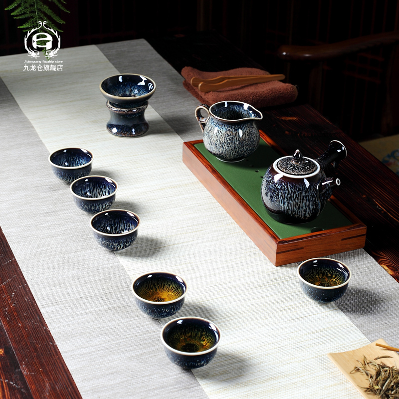 Built one up with jingdezhen kung fu tea set home sitting room of Chinese style red glaze, ceramic cup teapot masterpieces