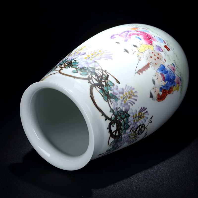 Intangible artisan sell loose guo - hua liu qin work jingdezhen hand - made bucket color character vase straight bottle vase furnishing articles