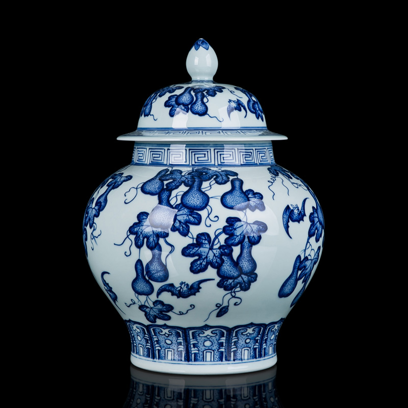 The General hand made blue and white porcelain jar furnishing articles household act the role ofing is tasted sitting room adornment of jingdezhen ceramic tea pot storage jar