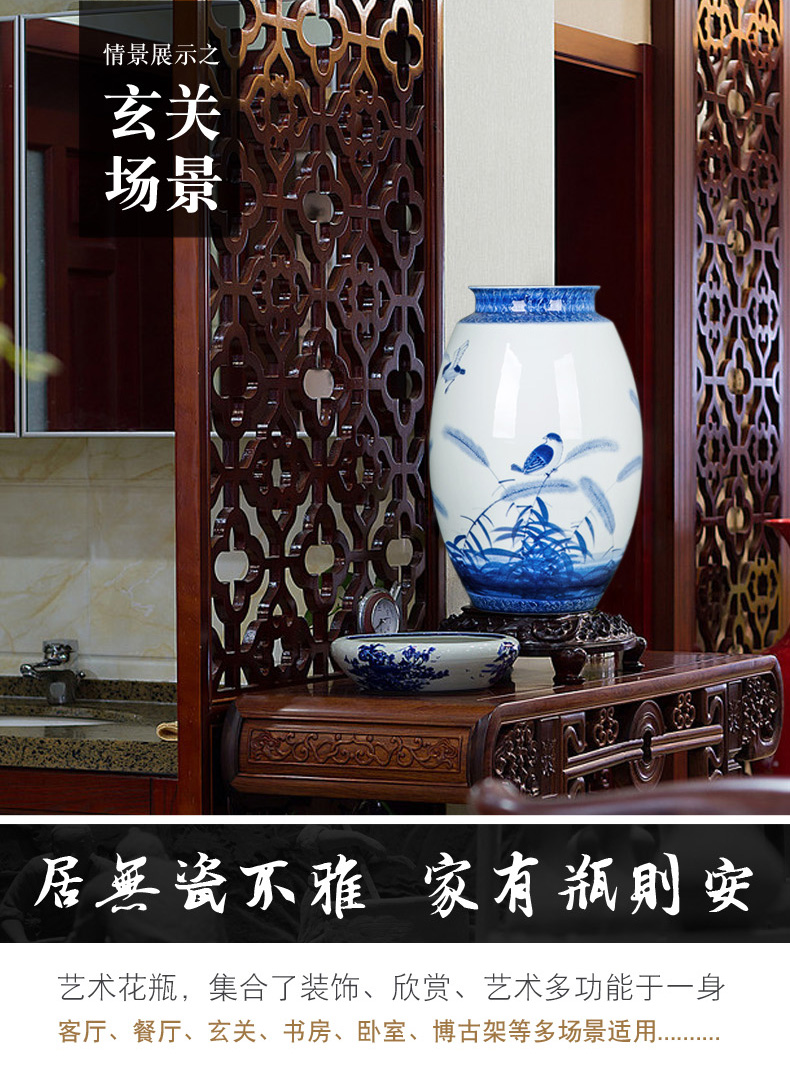 Vase furnishing articles flower arranging ceramic Vase household adornment large sitting room jingdezhen porcelain Vase, table light and decoration