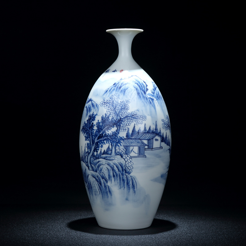 Jingdezhen porcelain hand - made ceramic vase furnishing articles study adornment archaize sitting room as a spring