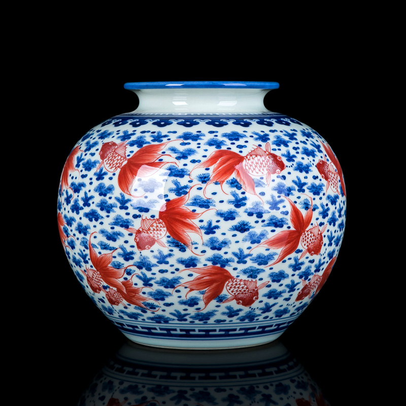 Jingdezhen porcelain youligong ceramic vase furnishing articles sitting room dry flower arranging flowers large Chinese desktop ornaments