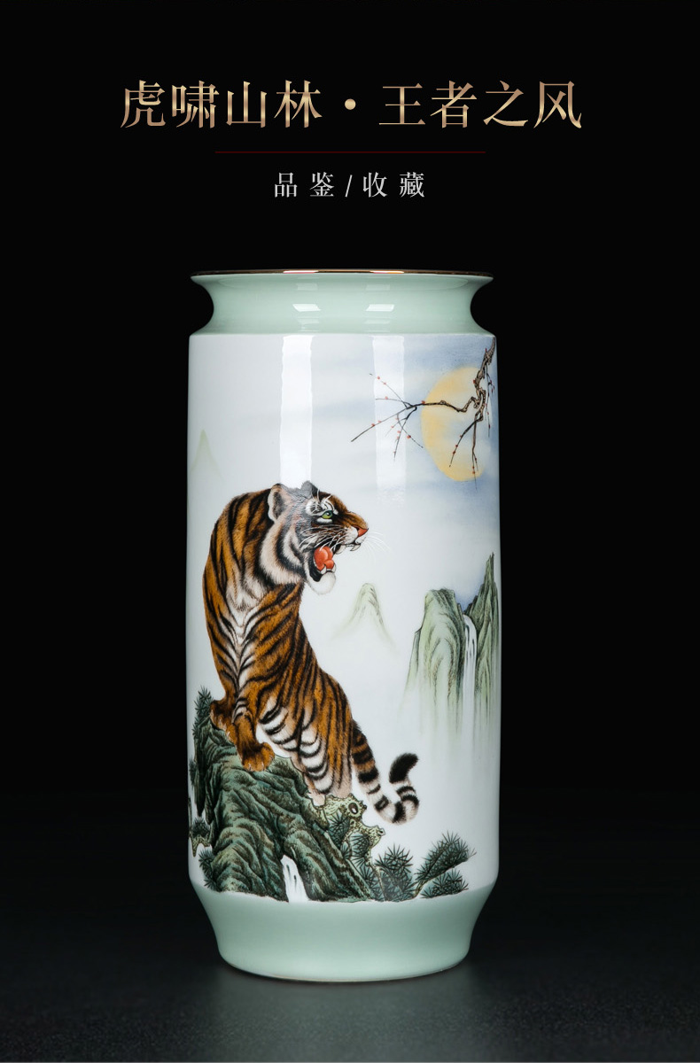 Manual coloured drawing or pattern vase furnishing articles jingdezhen large sitting room storage traditional classic Chinese style household decoration ceramics