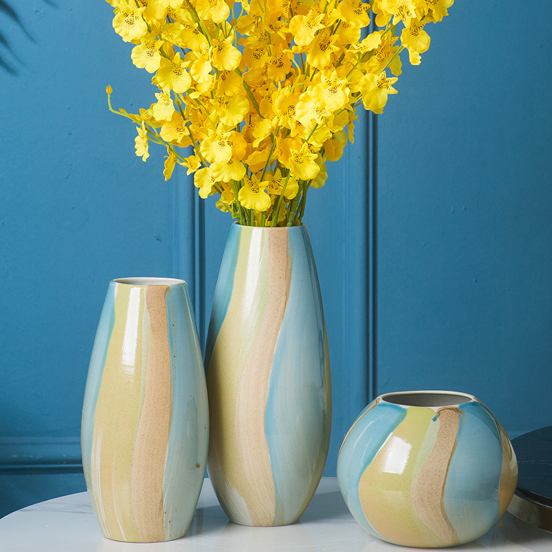 Jingdezhen ceramic vases, flower implement office of new Chinese style household decorative furnishing articles desktop soft outfit craft jewelry flower receptacle