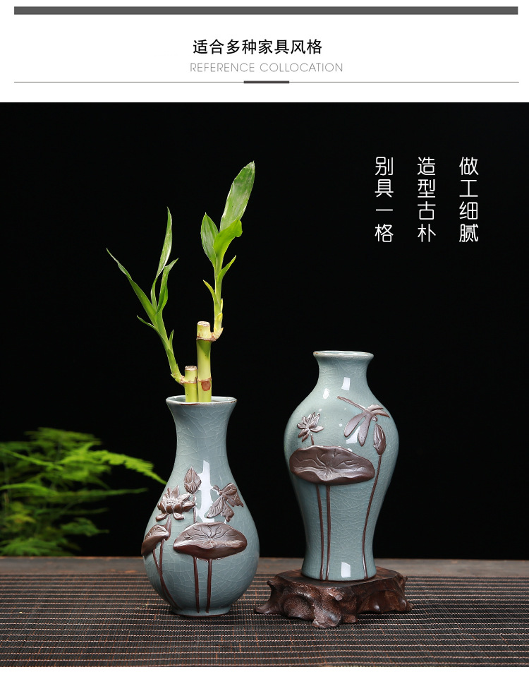 Creative vintage contracted elder brother up floret bottle home furnishing articles can be dried flowers hydroponics Chinese zen ceramic vases, the sitting room