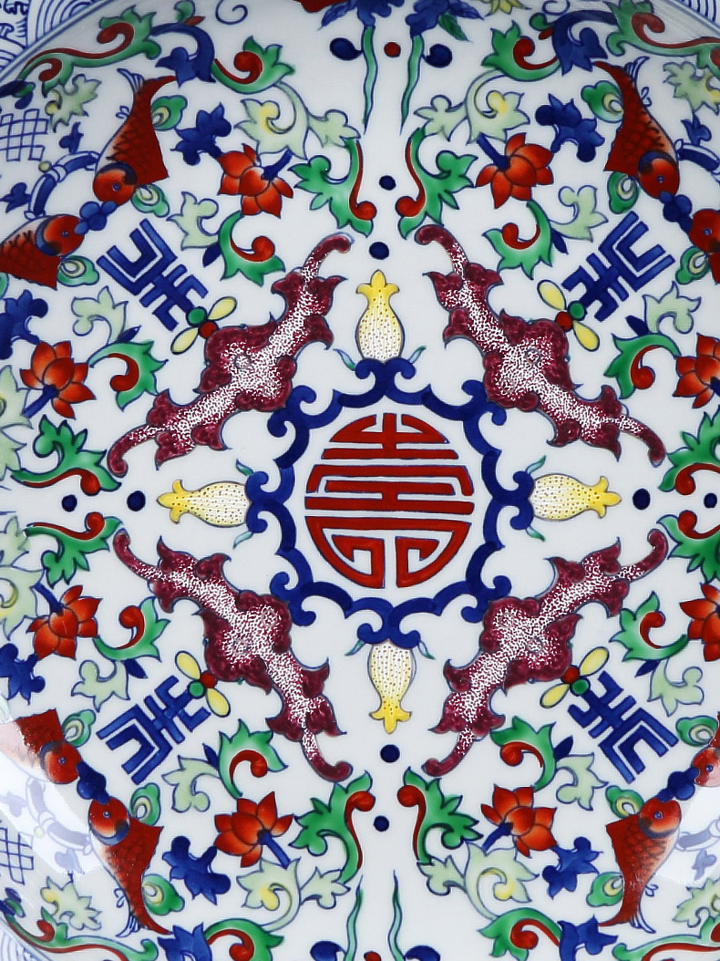 Chinese ceramic plate bookshelf place decoration plate sitting room ark, dish hang dish Chinese porcelain large coloured drawing or pattern