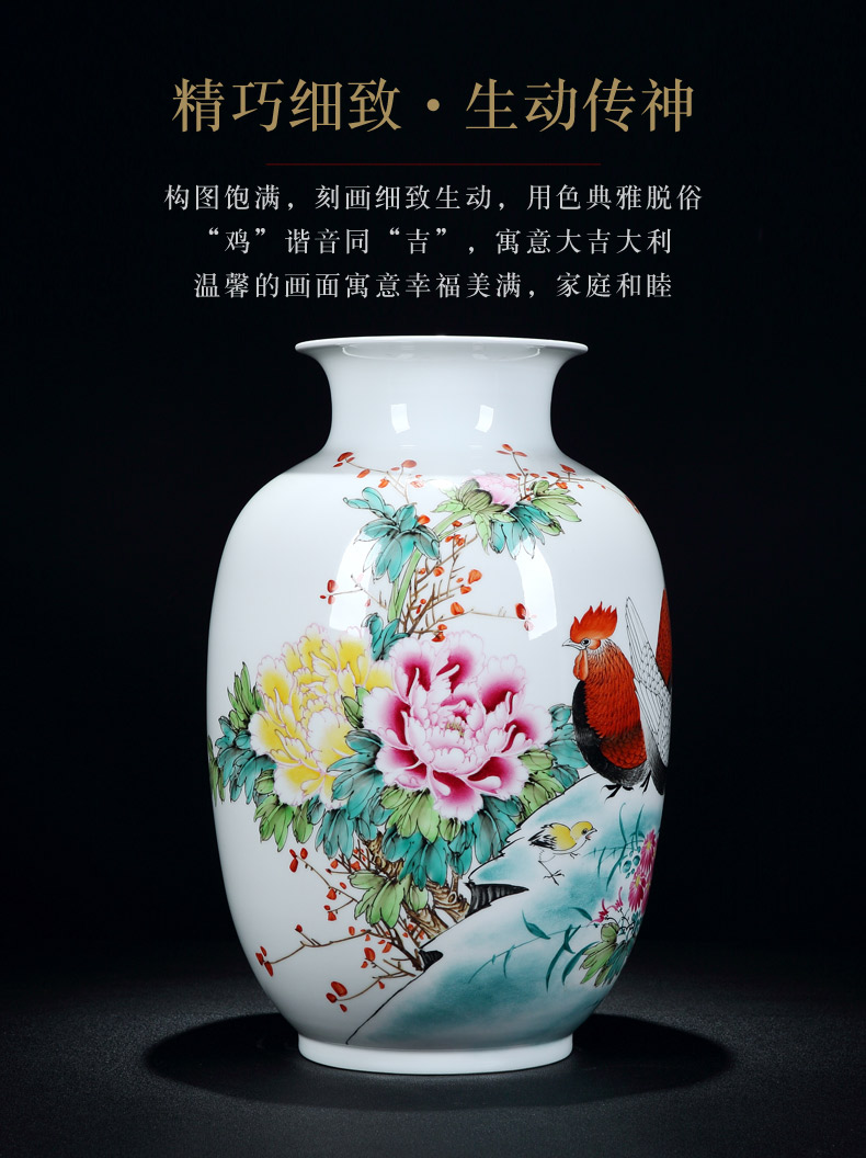 Jingdezhen intangible craftsmen sell loose guo - hua liu qin works new color hand - made family table vase