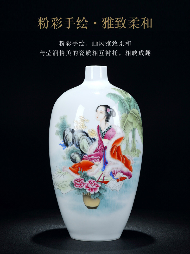 Jingdezhen ceramic new enamel vase Chinese style furnishing articles rich ancient frame flower arrangement sitting room home decoration wedding gift