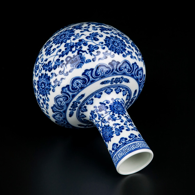 Jingdezhen ceramic vase furnishing articles sitting room clear maintain small flower arranging Chinese antique hand - made lotus flower tree