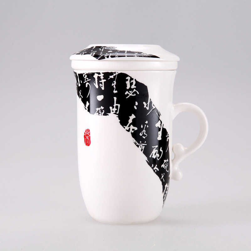 DH jingdezhen ceramic cup with cover cups filter tea cup of ms office tea cups