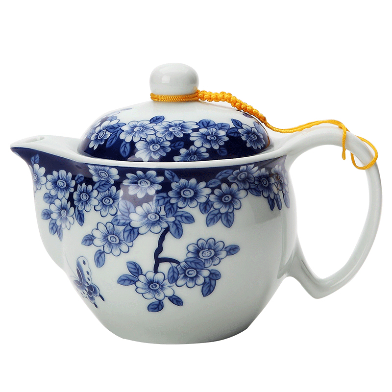 DH jingdezhen blue and white porcelain ceramic tea kettle household utensils teapot side filter points the small single pot of tea