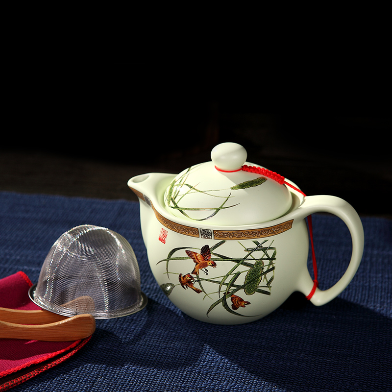 DH of jingdezhen tea service suit household double anti hot cup teapot office of a complete set of kung fu tea cups