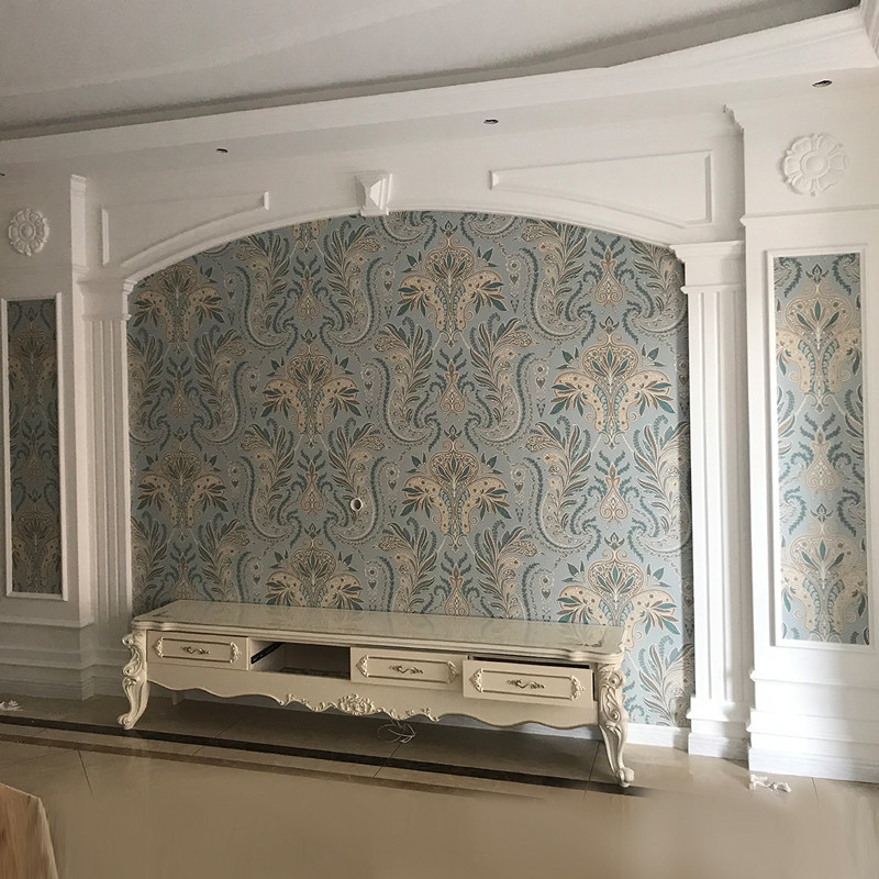 American imported European classical Blue Mountain wallpaper living room bedroom TV background wall paper-prosperity