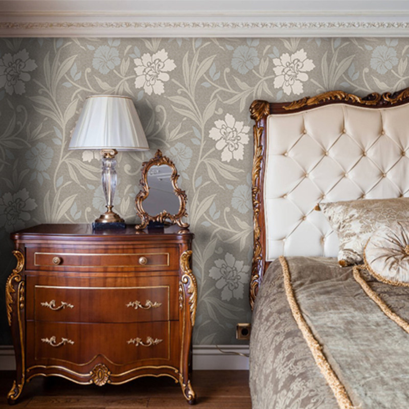 Imported from the United States European-style luxury blue mountain wallpaper-noble living room bedroom dining room TV background wall wallpaper