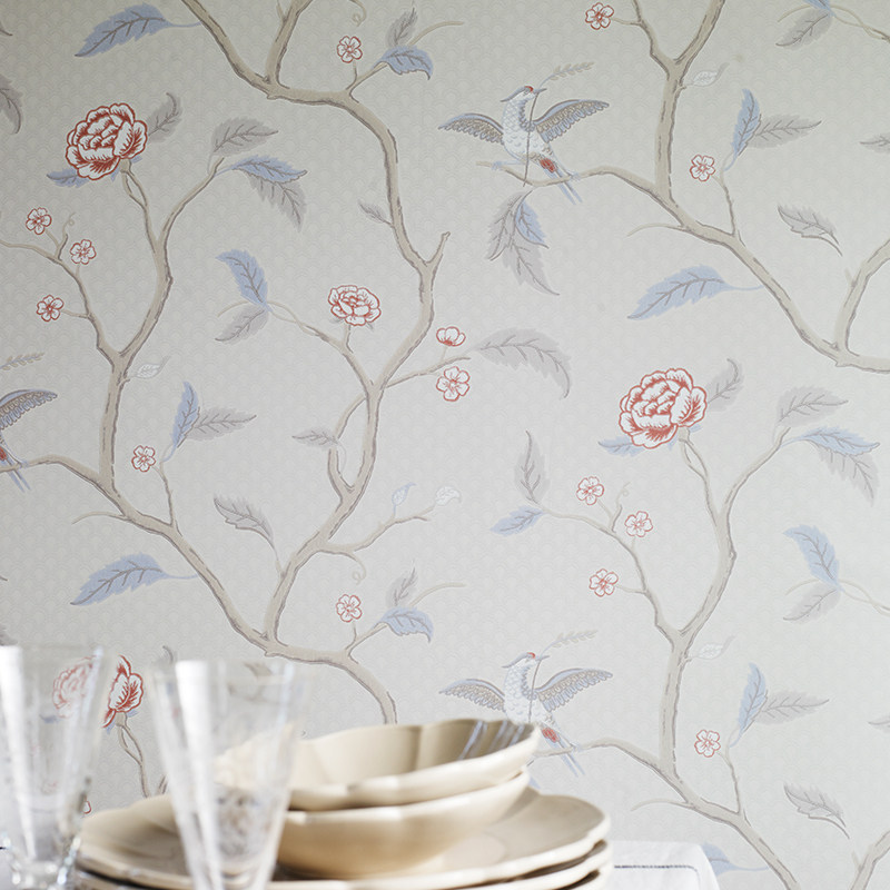 Modern simple American flower wallpaper wallpaper wallpaper living room bedroom sofa TV background wallpaper