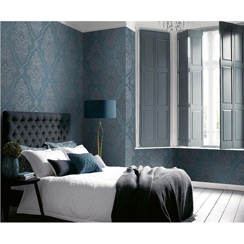 Spot American Import Pure Paper Wallpaper Eurostyle Style Damascus Light Lavish Living Room Bedroom Background Wall Wallpaper