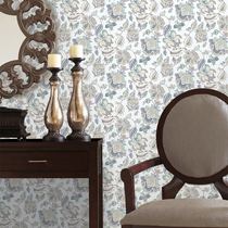 Fresh pastoral style new Chinese embroidery effect wallpaper living room bedroom porch TV background wall pure paper wallpaper