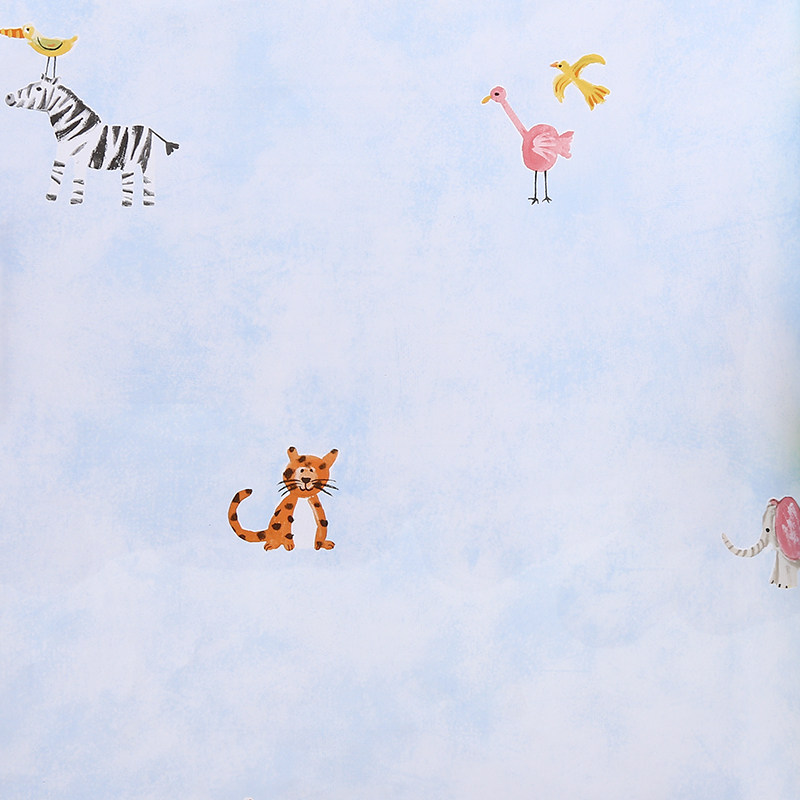 US Imported American Countryside Elephant giraffe Animals Children's room Upper And Lower Wallpaper Pure Paper Wallpaper