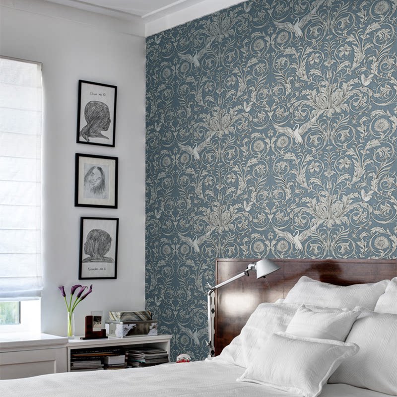 Treasure Drawing European-style Elegant Pure Paper Wallpaper Living Room Bedroom Sofa Bed Head Tv Background Wall Wallpaper