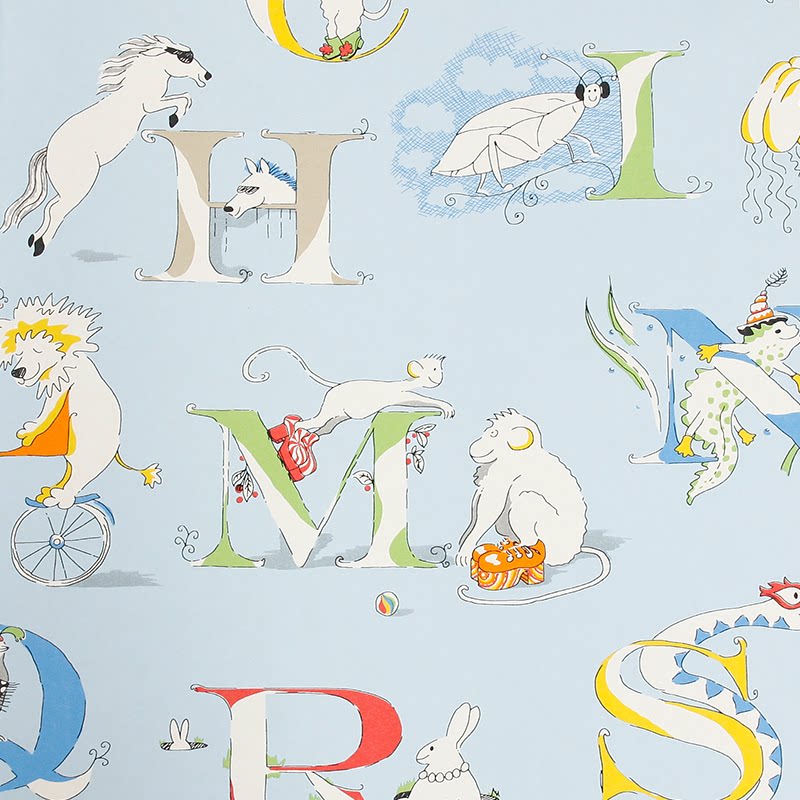 British import Sanderson Sanderson pure paper wallpaper Circus little lion children's room wallpaper