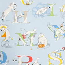 British imported Sanderson Sanderson paper wallpaper circus lion cub childrens room wallpaper
