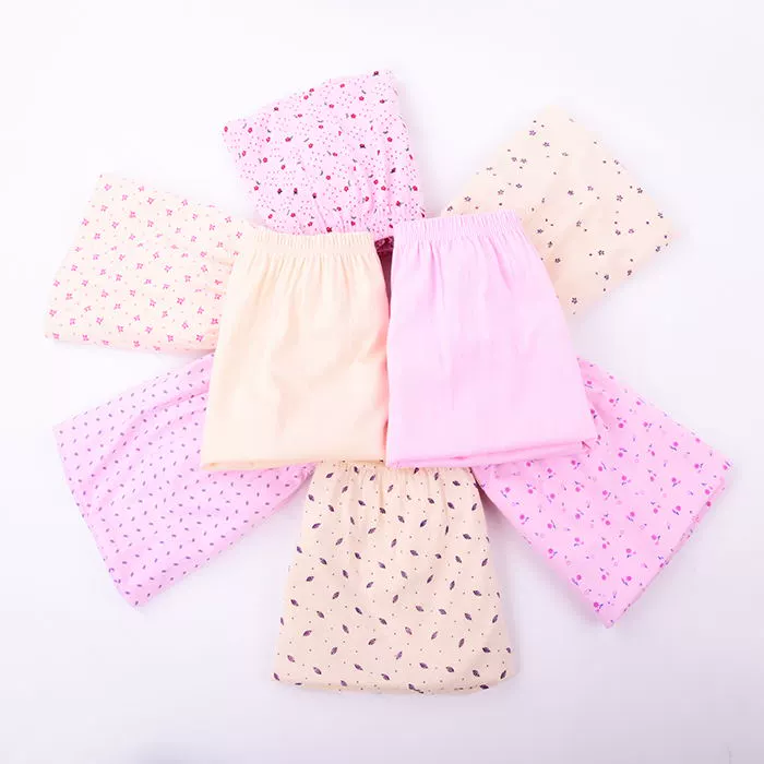 Quần lửng ống rộng bằng vải cotton dành cho phụ nữ trung niên và người già tăng béo cộng với bà nội bốn góc quần short cotton cao eo