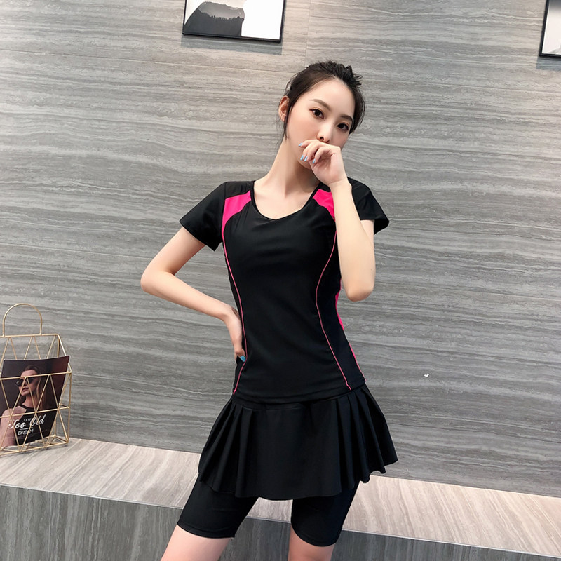 2021 new swimsuit female summer conservative students split skirt style five-point pants cover thin belly thin leg meat sports swimsuit