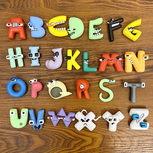 Мультяшная игрушка, фигурка, кукла, монстрик, полный комплект, 26 английских букв, подарок на день рождения