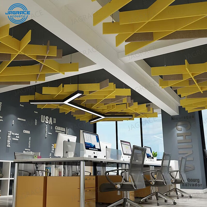 Polyester Fiber Sound-Absorbing Ceiling for Conference Rooms, Offices, Auditoriums, Echo-Absorbing Three-Dimensional Ceiling Decorative Panels Polyester Fiber Sound-Absorbing Ceiling for Conference Rooms, Offices, Auditoriums, Echo-Absorbing Three-Dimensional Ceiling Decorative Panels