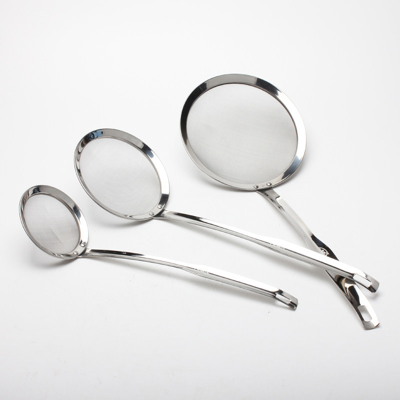 Kitchen 304 Stainless Steel Juice Soybean Milk Machine Filter flour sieve Scoop Residue Foam Oil Lattice Hot Pot leaking spoon