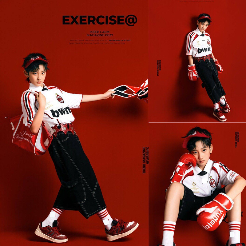 Children's Photography Themed Clothing, Casual Photo Shoot Outfits for Older Kids, Studio Outfits for 12-Year-Old Boys, Artistic Photo Shoot Attire