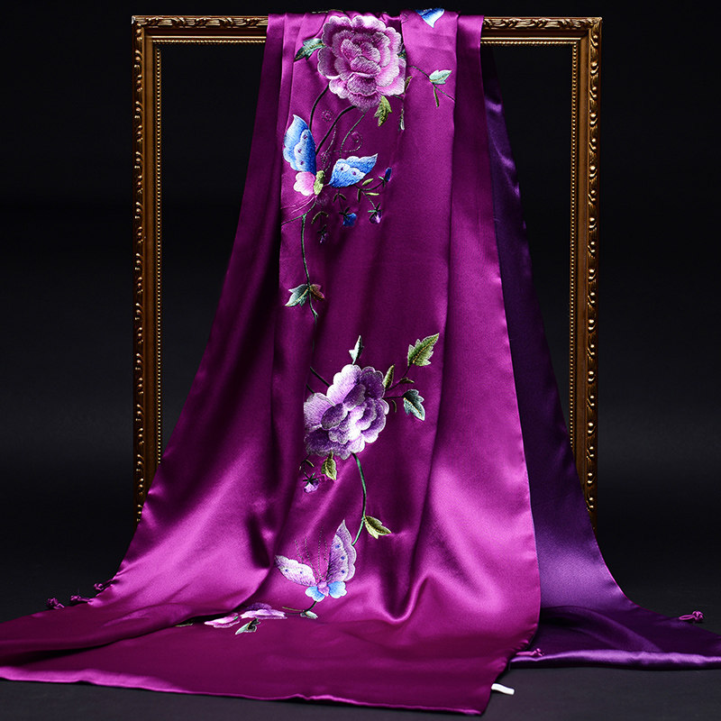 Su embroidery silk scarf gifts happy mother-in-law cheongsam shawl wedding mother women's outer dress noble end embroidery scarf women winter