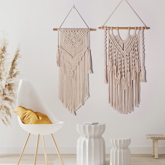 Bohemian hand-woven tapestry blackout box living room bedroom wall decoration tapestry cotton rope pendant hanging jewelry