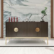 New Chinese Closed Cabinet Solid Wood Modern Foyer Shoe Cabinet Secret Decoration Cabinet Zen Hotel Meal Cabinet