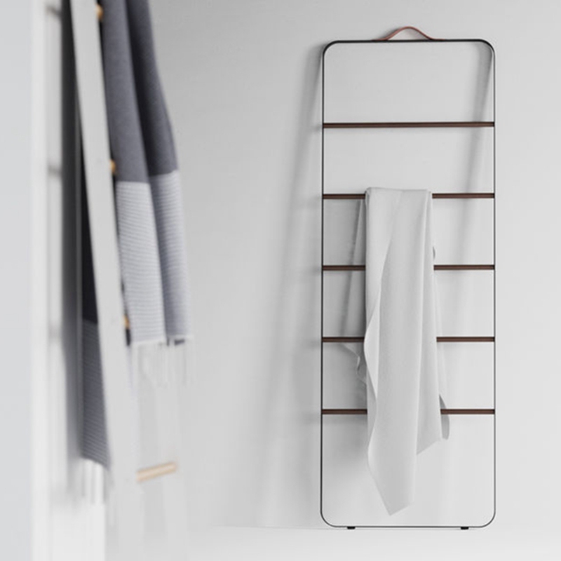 Nordic Trapezoidal Floor-Standing Bathroom Storage Towel Rack, No-Drill Clothes Hanger, Non-Slip Bathroom Storage Towel Rack