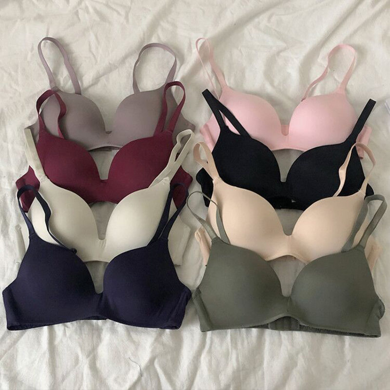 Lingerie Girl 2021 new Japanese Teenage Girl No Steel Ring Bra Student Poly bra No marks No Marks breathable wrap Chest Underwear