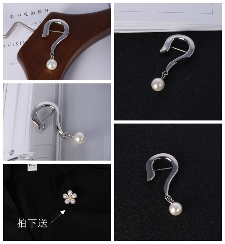 Của phụ nữ neckline trâm mùa hè cardigan khăn choàng khóa phụ kiện đơn giản tính khí ngọc trai cong pin scarf buckle trâm