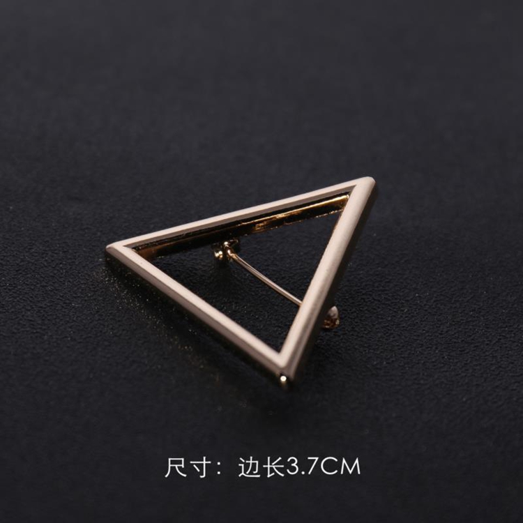 Phong cách tối giản trâm hình học tam giác vuông trâm lớn tròn pin mùa hè khăn lụa khóa pin boutonniere cài áo vest nam