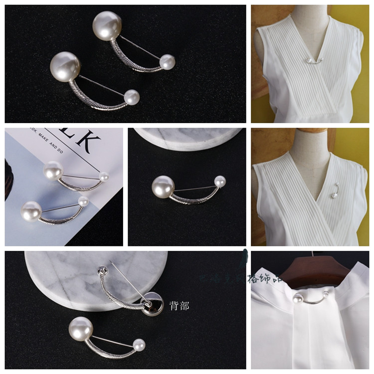 Đúp head big trâm trâm gió tối giản cong pin ladies trâm trâm neckline trang trí chống ánh sáng pin