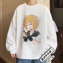 Bump World Round Neck Thin Sweatshirt Lei Shi An Mi Xiu Animation Peripheral Long Sleeve Two-dimensional Mens and Womens Tops Autumn and Winter