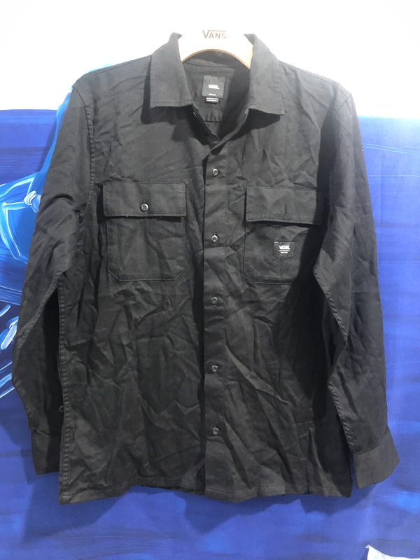 Vans Spring & Fall New Versatile Comfortable Casual Black Men's Long-Sleeved Shirt Vn000Aarblk