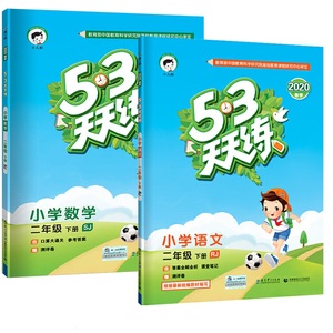 小学53天天练二年级下册语文数学书2本