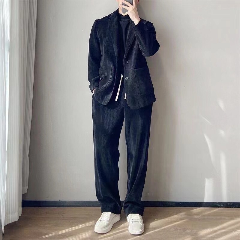 Light Luxury Autumn and Winter Suit Set 2026 New Style Jacket Casual Versatile High-End Corduroy Two-Piece Set for Men Light Luxury Autumn and Winter Suit Set 2026 New Style Jacket Casual Versatile High-End Corduroy Two-Piece Set for Men