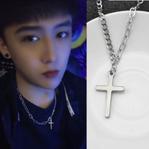 Titanium steel does not fade necklace Net Red live fashion tide couple choker cross pendant jewelry 2020 New