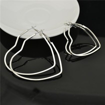 Advanced Sense Fashion Loving Large Circle Earrings Woman 2022 new Japan-ROK tennis red heart-shaped ring earrings without earbuds