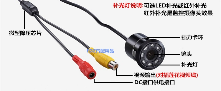 Xe ô tô 18,5 đục lỗ hồng ngoại 12V CDD HD nhìn đêm phía sau nhìn ngược hình ảnh camera mù vùng nhìn thấy - Âm thanh xe hơi / Xe điện tử